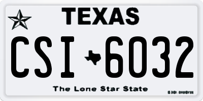 TX license plate CSI6032