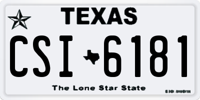 TX license plate CSI6181
