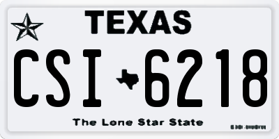 TX license plate CSI6218