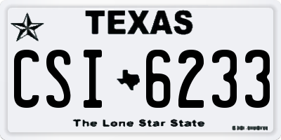 TX license plate CSI6233