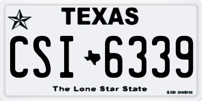 TX license plate CSI6339