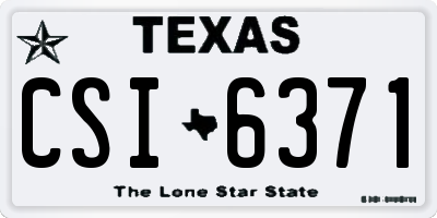 TX license plate CSI6371
