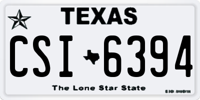 TX license plate CSI6394