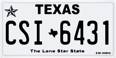TX license plate CSI6431