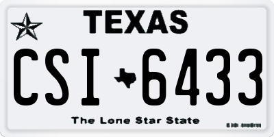 TX license plate CSI6433