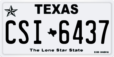 TX license plate CSI6437