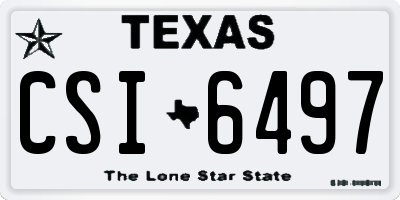 TX license plate CSI6497
