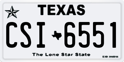 TX license plate CSI6551