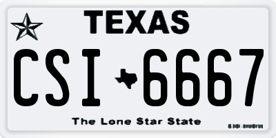 TX license plate CSI6667