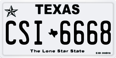 TX license plate CSI6668