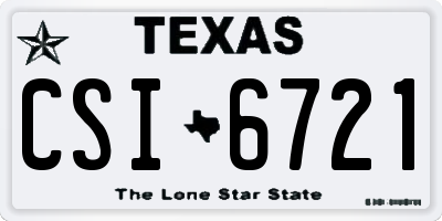 TX license plate CSI6721