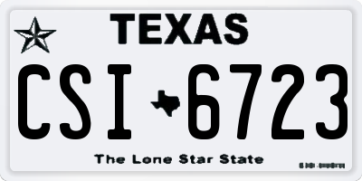 TX license plate CSI6723