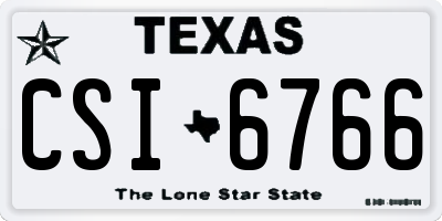 TX license plate CSI6766