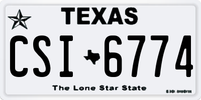 TX license plate CSI6774