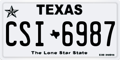 TX license plate CSI6987