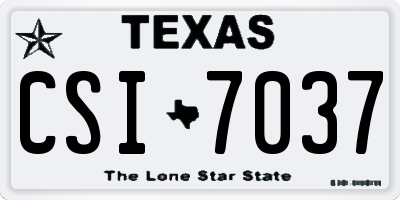 TX license plate CSI7037