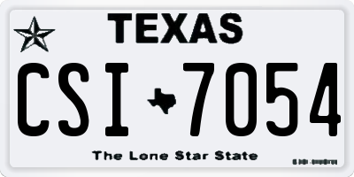 TX license plate CSI7054