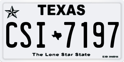TX license plate CSI7197