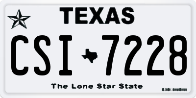 TX license plate CSI7228