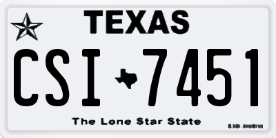 TX license plate CSI7451