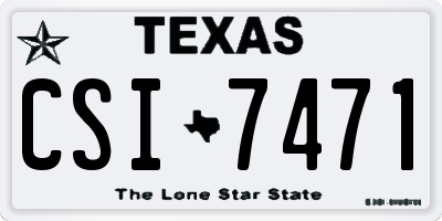 TX license plate CSI7471