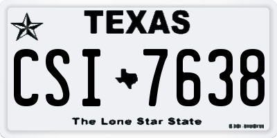 TX license plate CSI7638