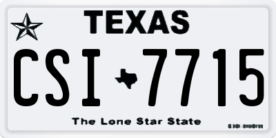 TX license plate CSI7715