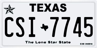 TX license plate CSI7745