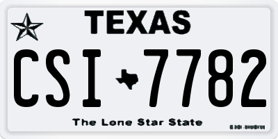 TX license plate CSI7782
