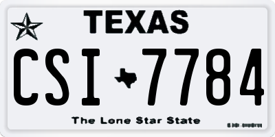 TX license plate CSI7784