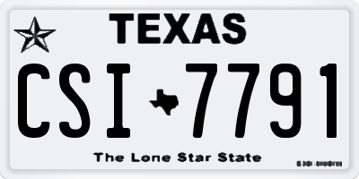 TX license plate CSI7791