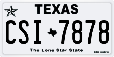 TX license plate CSI7878