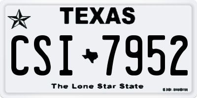 TX license plate CSI7952