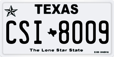 TX license plate CSI8009