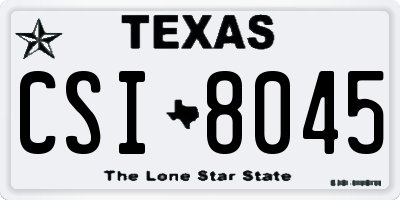 TX license plate CSI8045