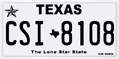 TX license plate CSI8108