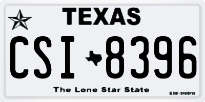 TX license plate CSI8396