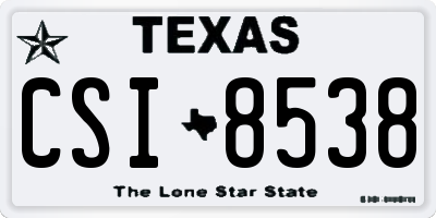 TX license plate CSI8538