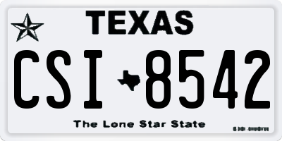 TX license plate CSI8542