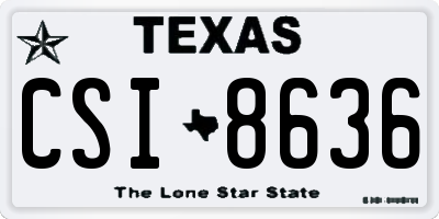 TX license plate CSI8636