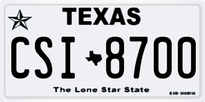 TX license plate CSI8700