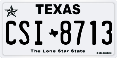TX license plate CSI8713