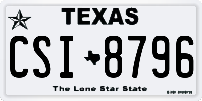 TX license plate CSI8796