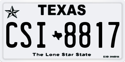 TX license plate CSI8817