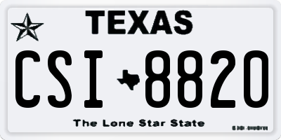 TX license plate CSI8820