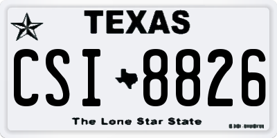 TX license plate CSI8826