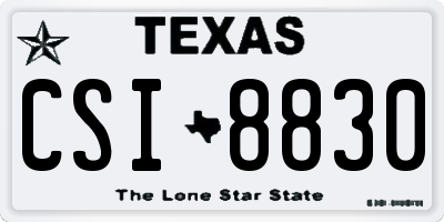 TX license plate CSI8830