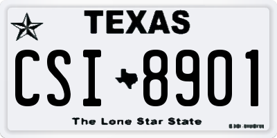 TX license plate CSI8901