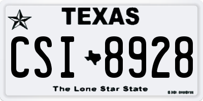 TX license plate CSI8928