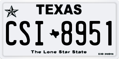 TX license plate CSI8951